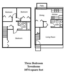  Three Bedroom Townhome